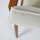 Fauteuil d’origine vintage « Fox » conçu par H. Lis années 1970, tissu beige, entièrement rénové