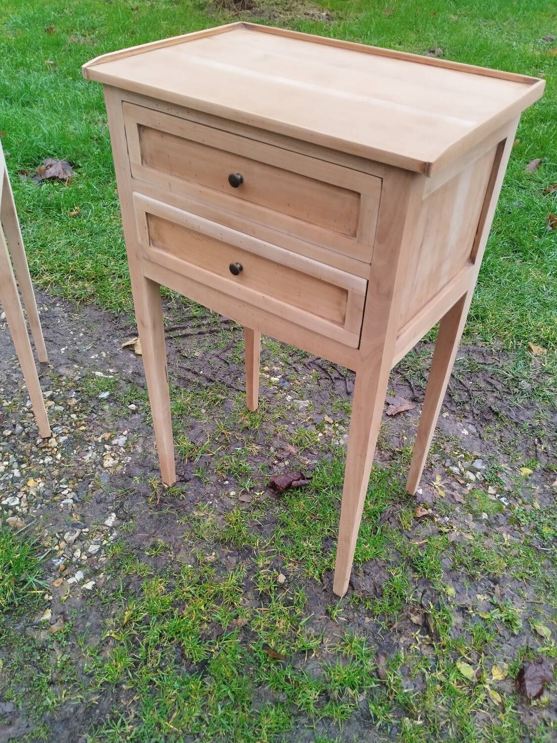 Pair of antique Louis XVI style bedside tables