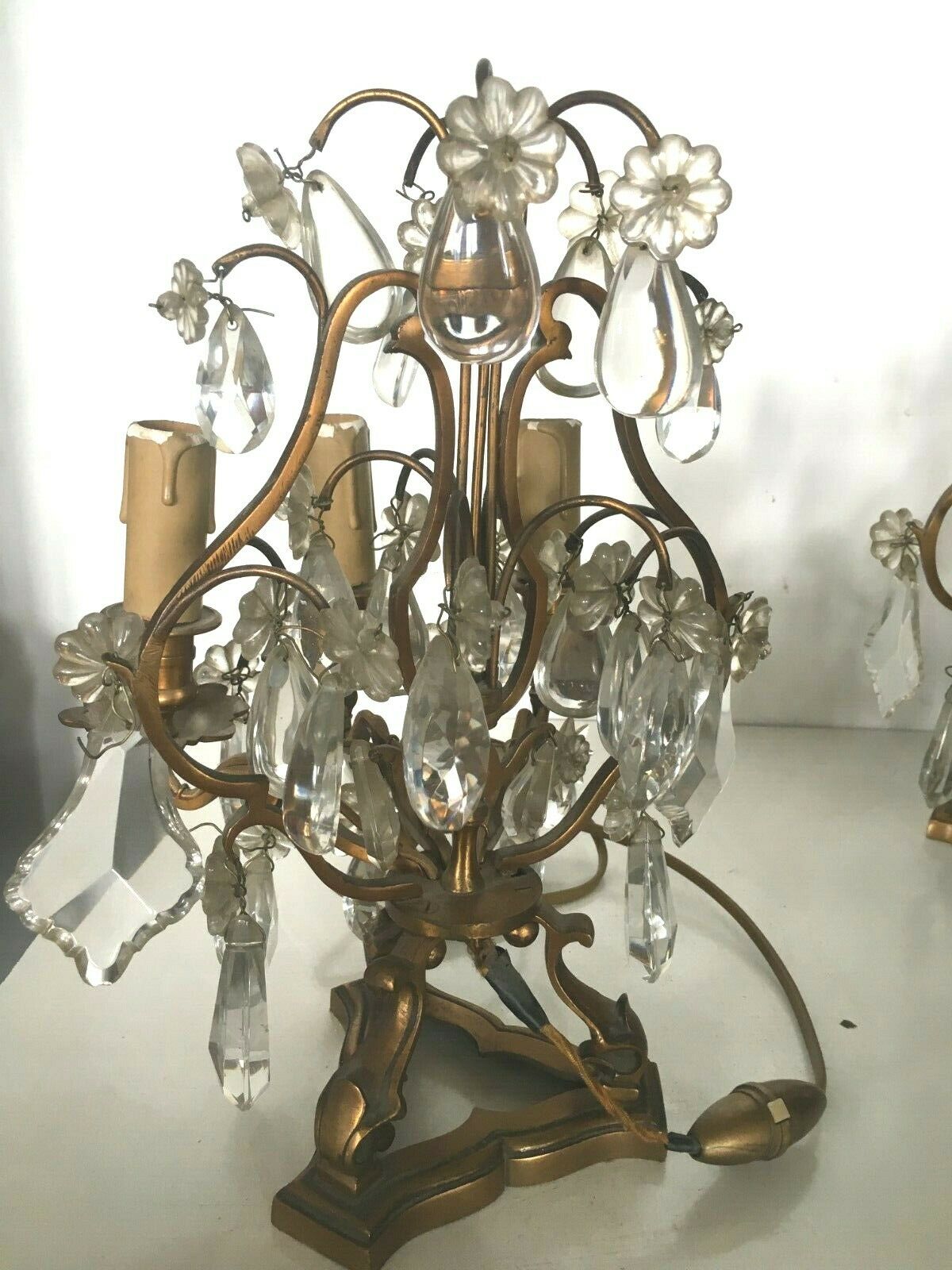 Pair of bronze girandole  20th century