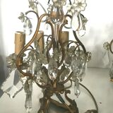 Paire de girandole en bronze a pampilles XX siècle