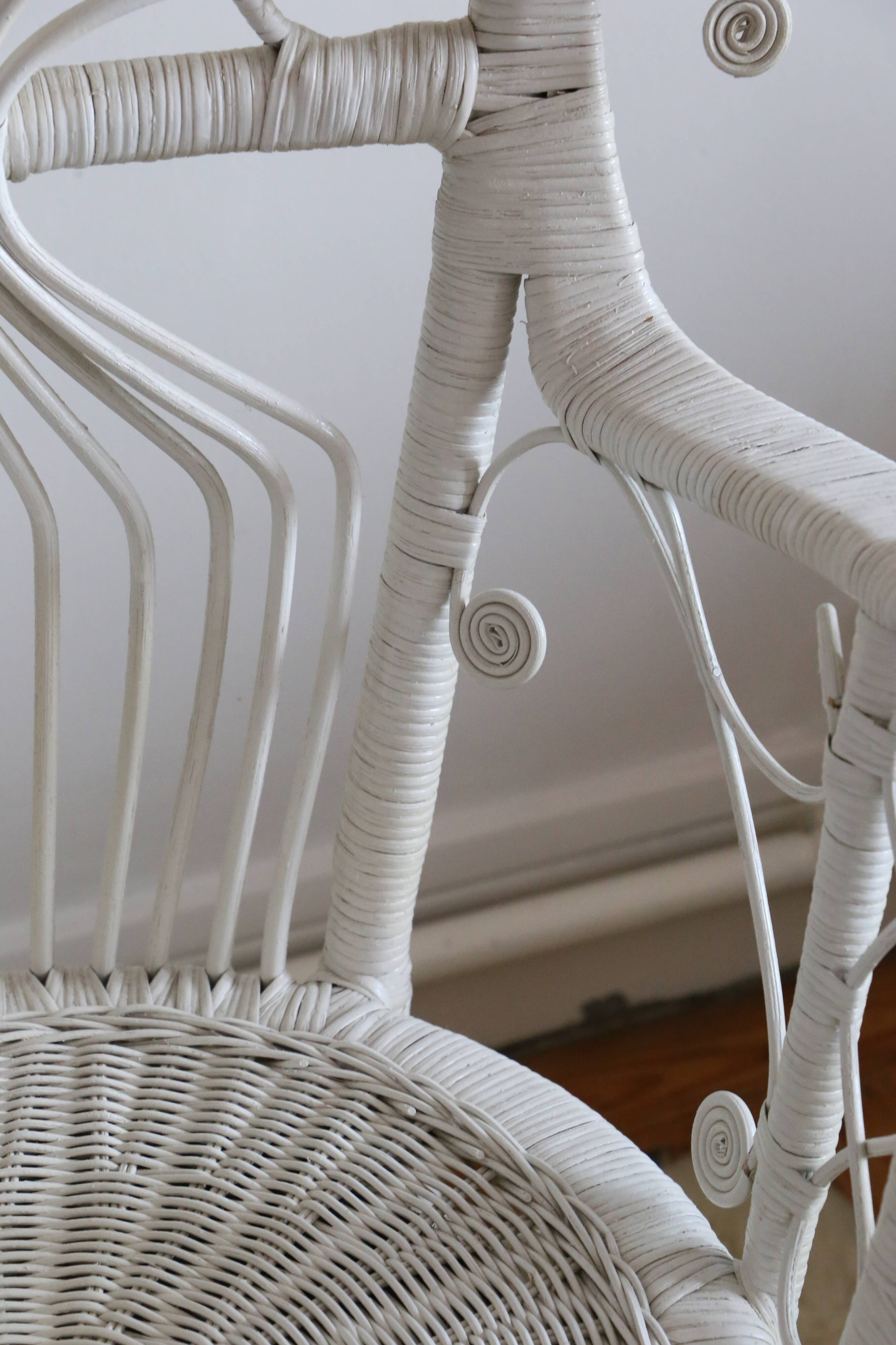 Peacok rattan armchair