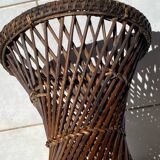Tamtam type stool in rattan and canework