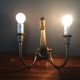 Pair d swans solid brass wall light
