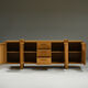 Large brustalist oak sideboard, Belgium.