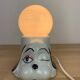 Ceramic dog lamp and opal globe