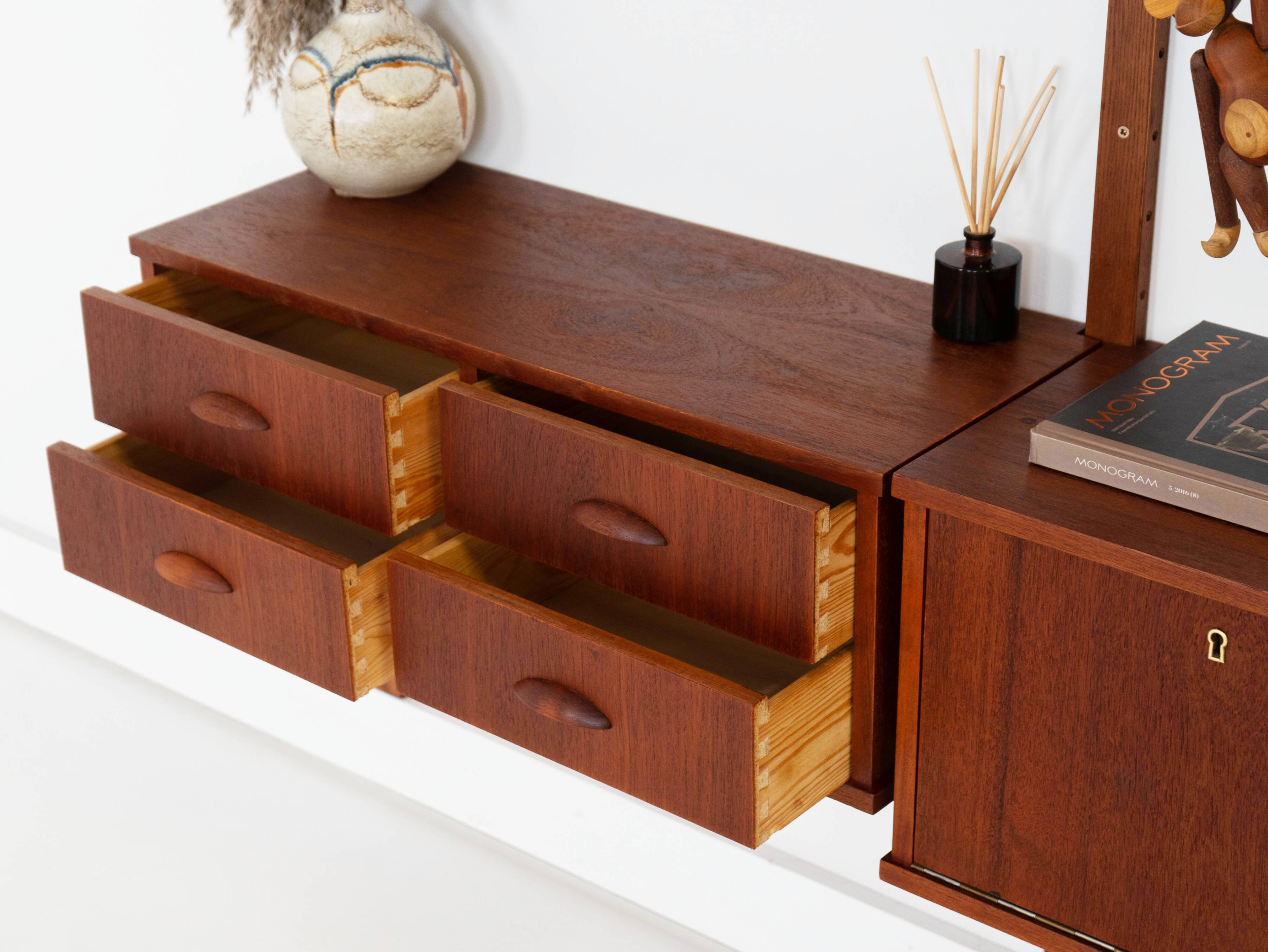 Teak modular shelving unit, Danish design, 1960s, made in Denmark