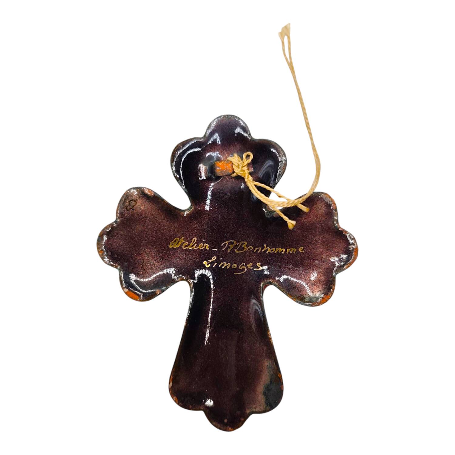 1990s Atelier P. Bonhomme Limoges Enamel Cross - Handcrafted