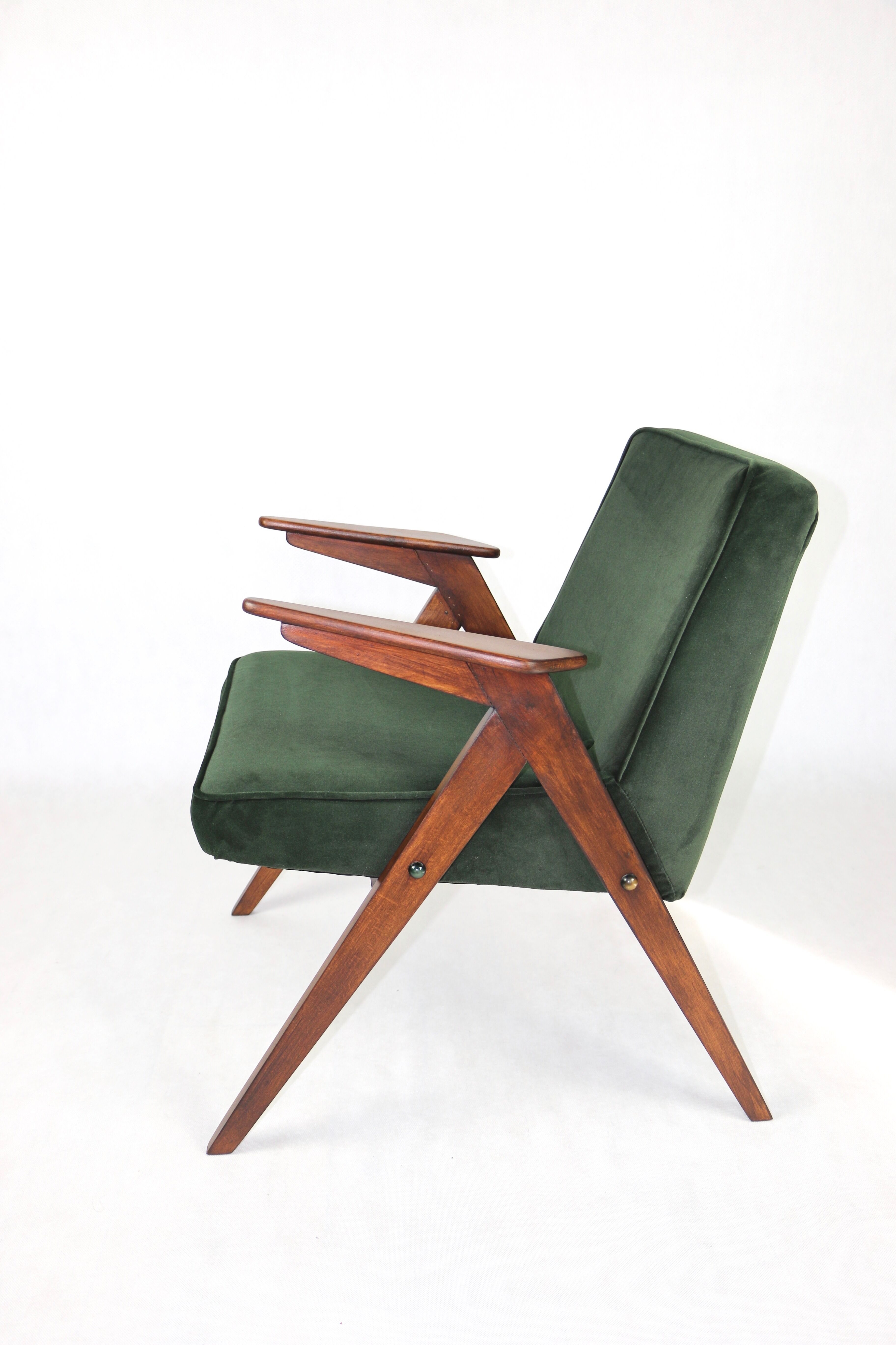 Green Olive Bunny Armchair by Józef Chierowski, 1970s