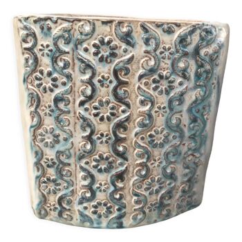 Vintage ceramic vase, decorated relief