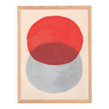 Abstract painting - 30x40cm - red and silver painting - B 261 - signed Eawy