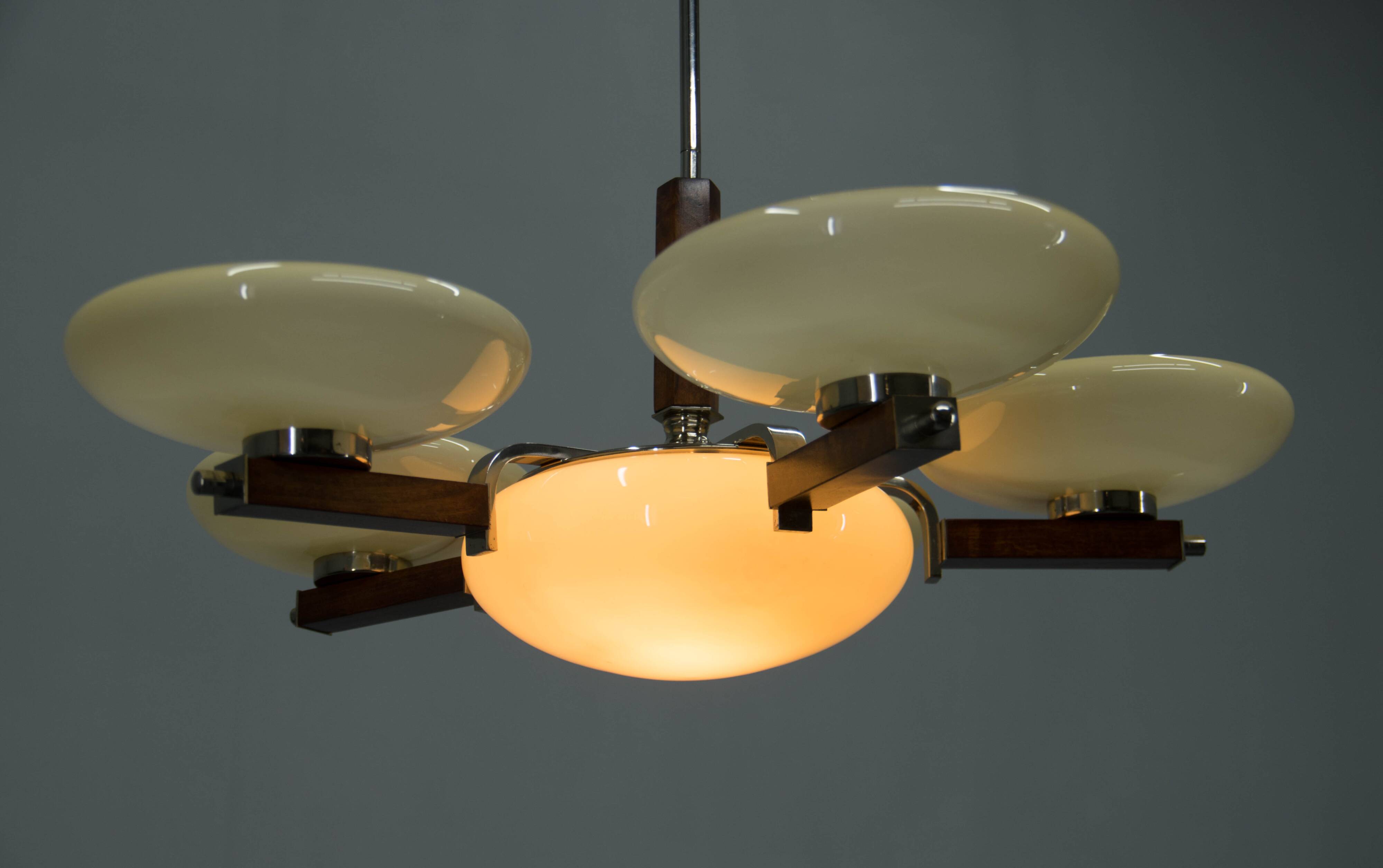 Large Art Deco Chandelier, Germany, 1930s, Restored