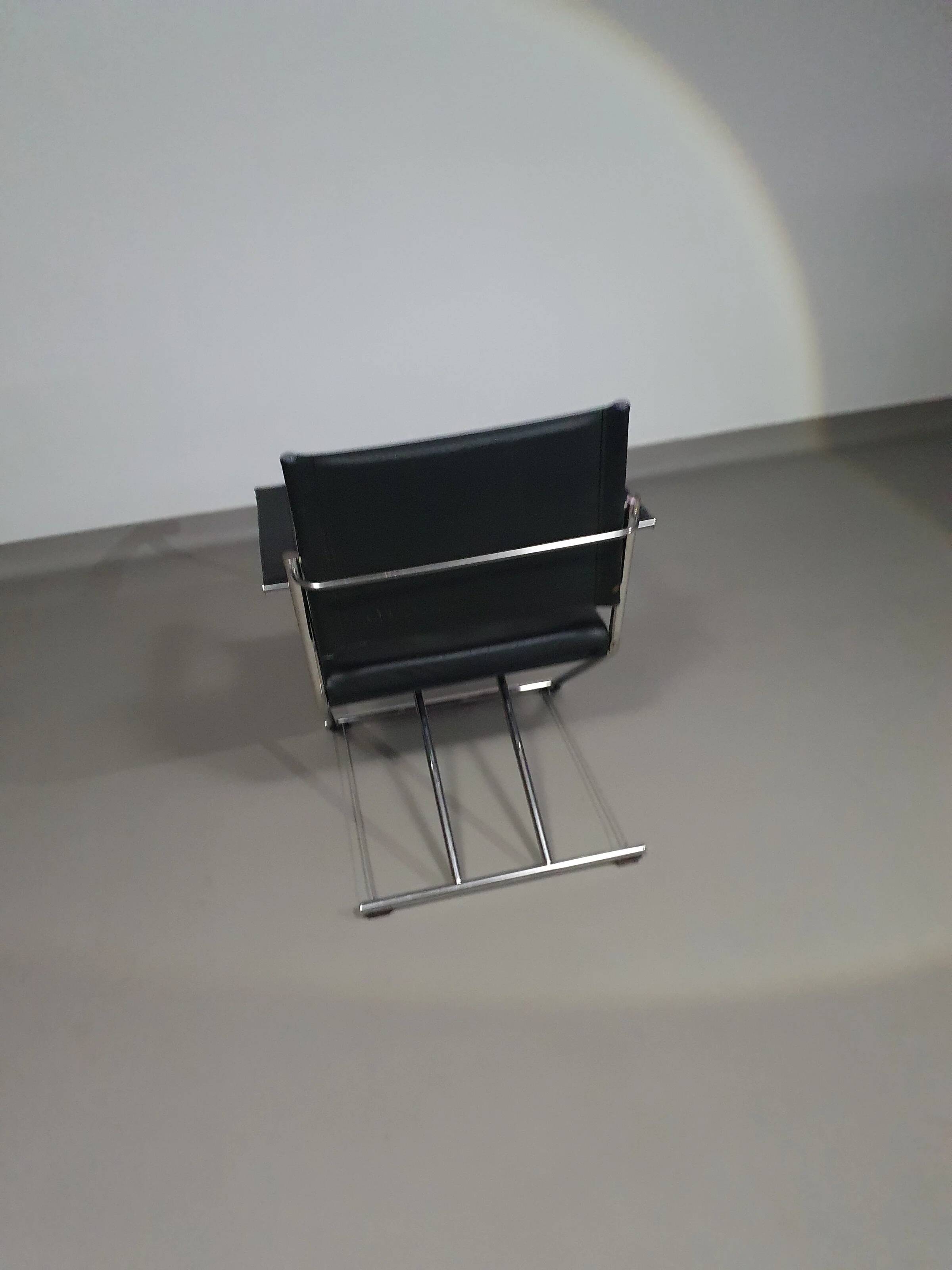2 leather chrome folding chairs