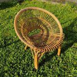 Fauteuil rotin dans le style deJ.Abraham
