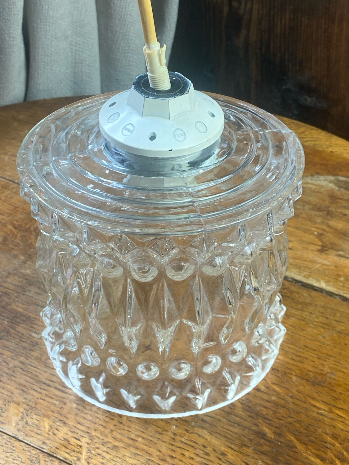 Retro suspension, moulded glass pendant light