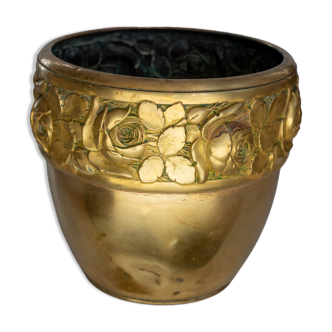 Cache-pot ancien en laiton
