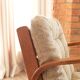 Pair of vintage beige granola armchairs from the 1950s