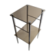 Side table in chrome and smoked glass