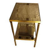 Glass and brass side table