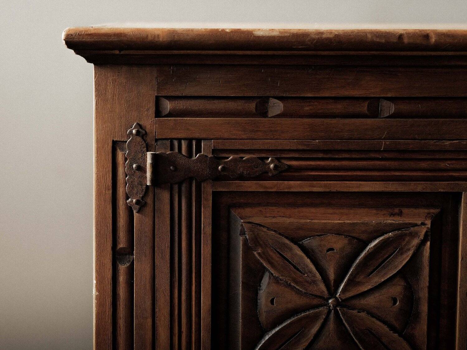 Handcrafted two-door cabinet, Spain, circa 1950