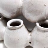 Art Deco / Etruscan Style Vintage Tulip Vase with Glazed Ceramic Amphoras