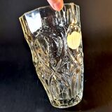 Pair of vintage 70s sculpted glass vases