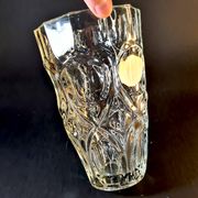 Paire de vases en verre sculpté vintage 70’s