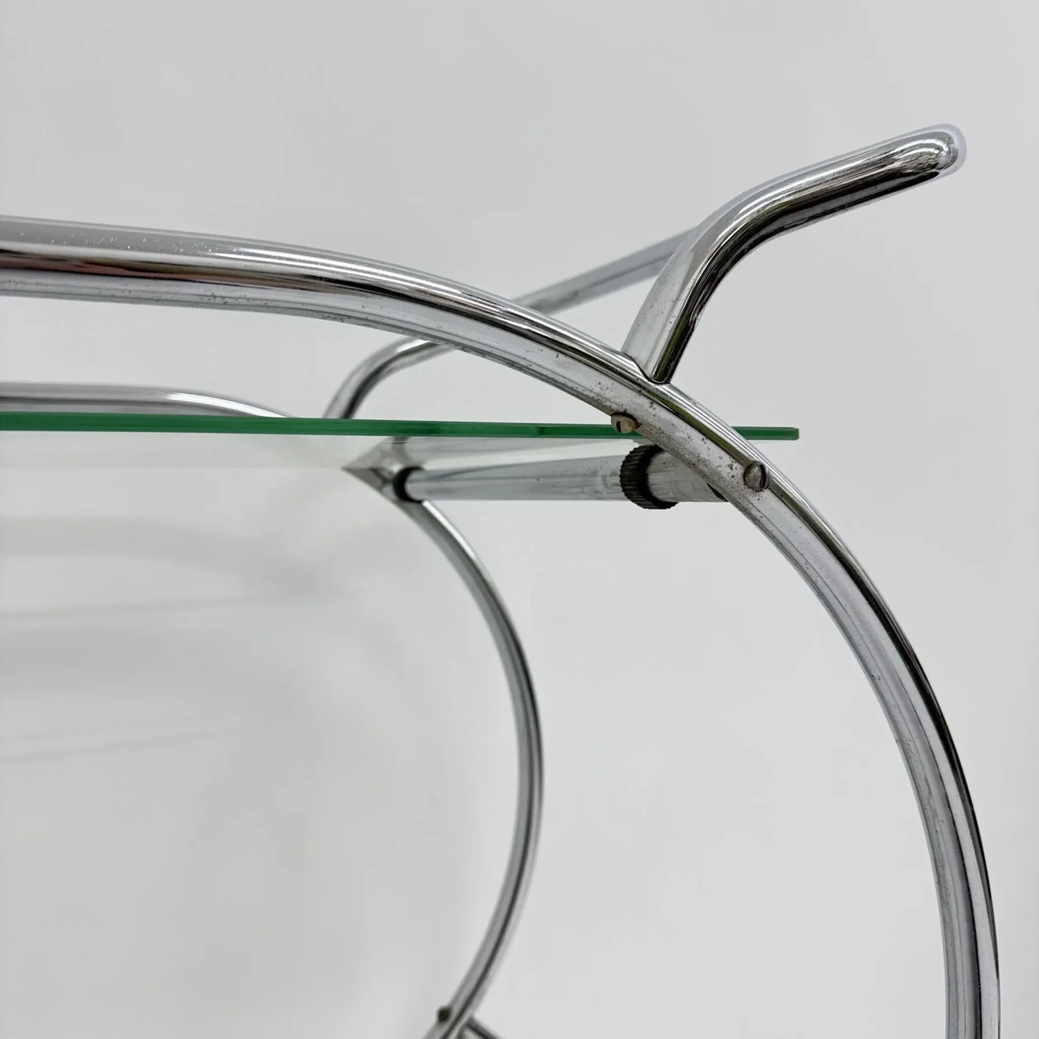 Art deco bar cart trolley chrome tubular, 1930s