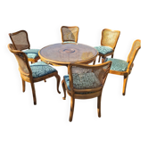 Ensemble table et chaises style chippendale