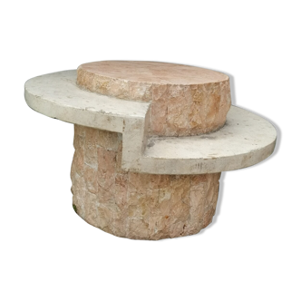 Table basse en pierre reconstituée vintage