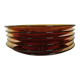 Vintage compartmentalized plate in amber glass, retro design from the 70s
