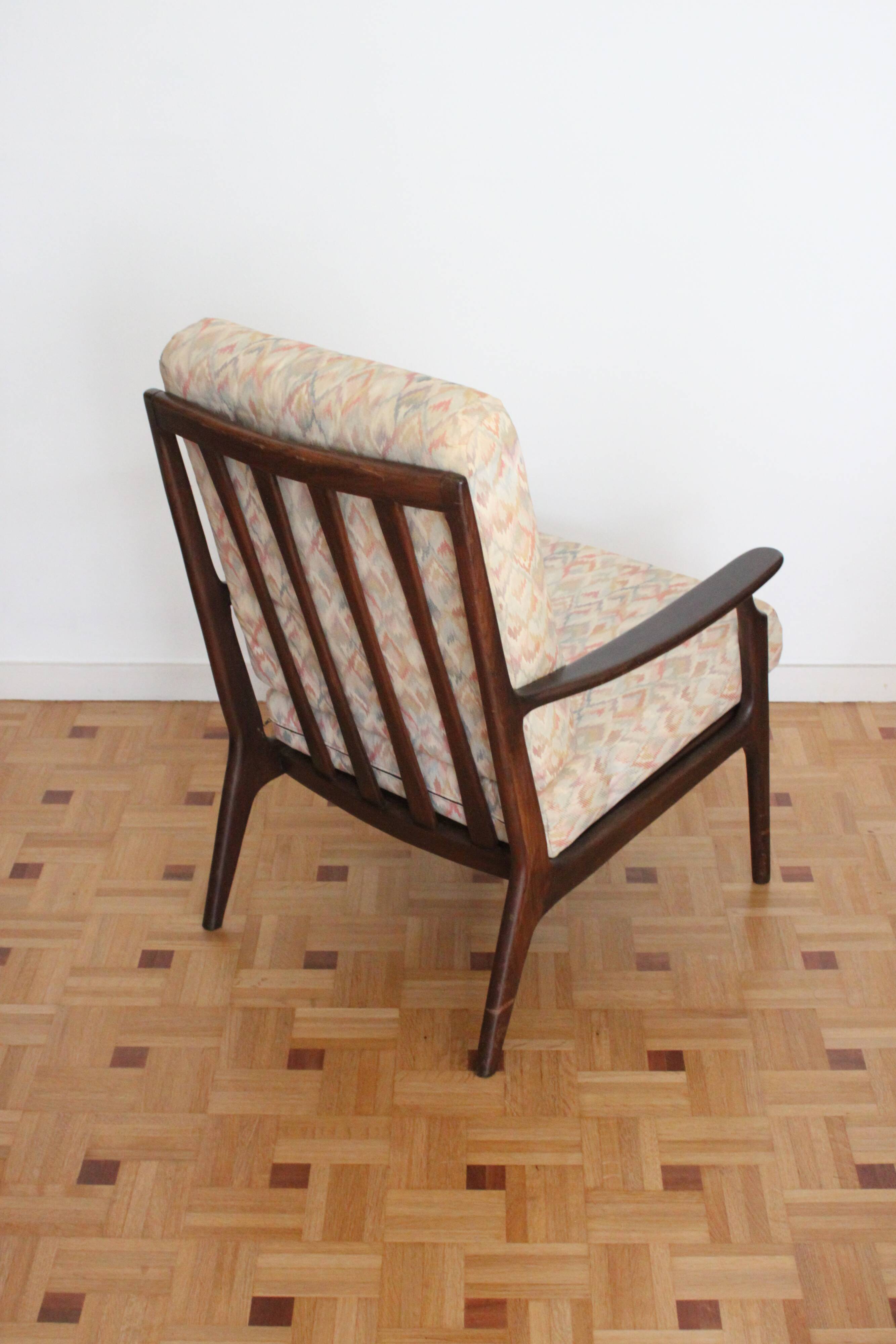 Fauteuil relax vintage en bois de style scandinave, 1950