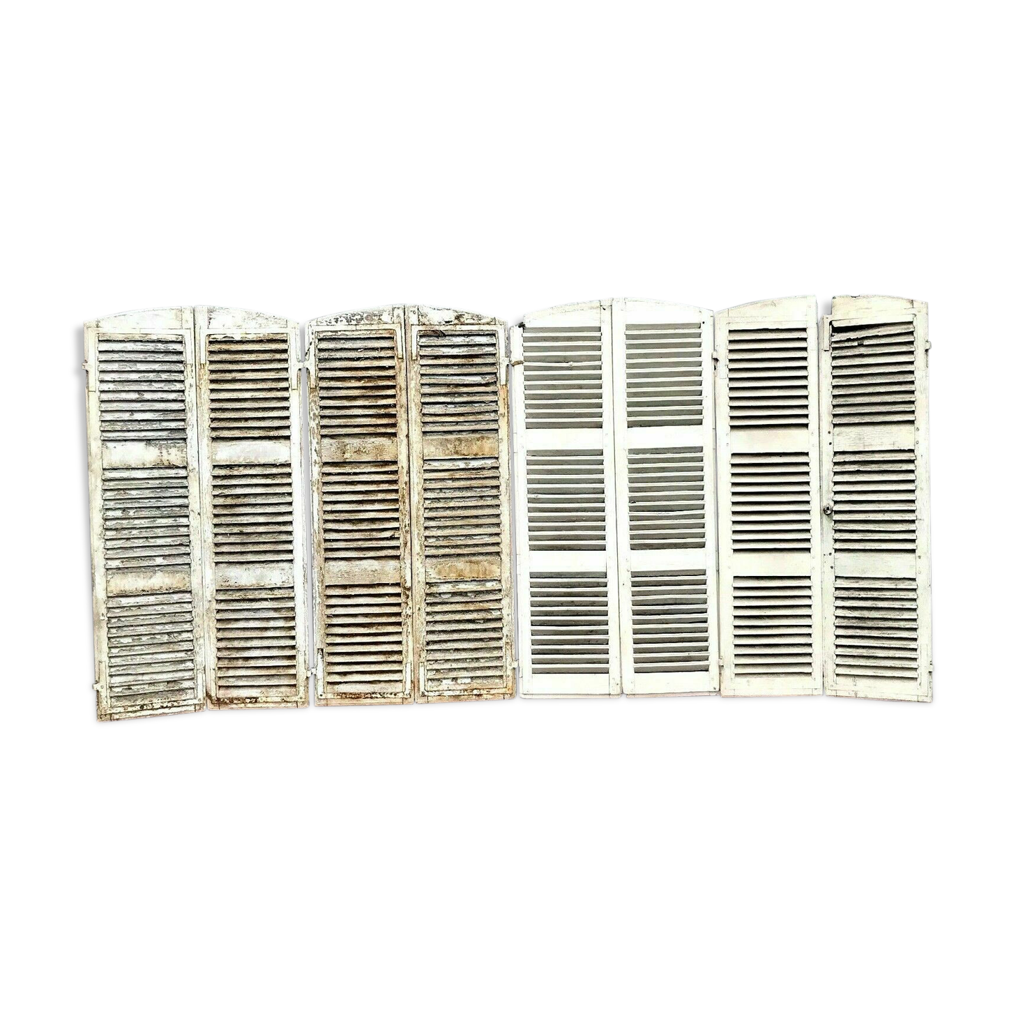 Suite of four pairs of shutters in massive 19th century channel