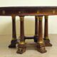 Large extendable round table – column base – Empire period / mahogany