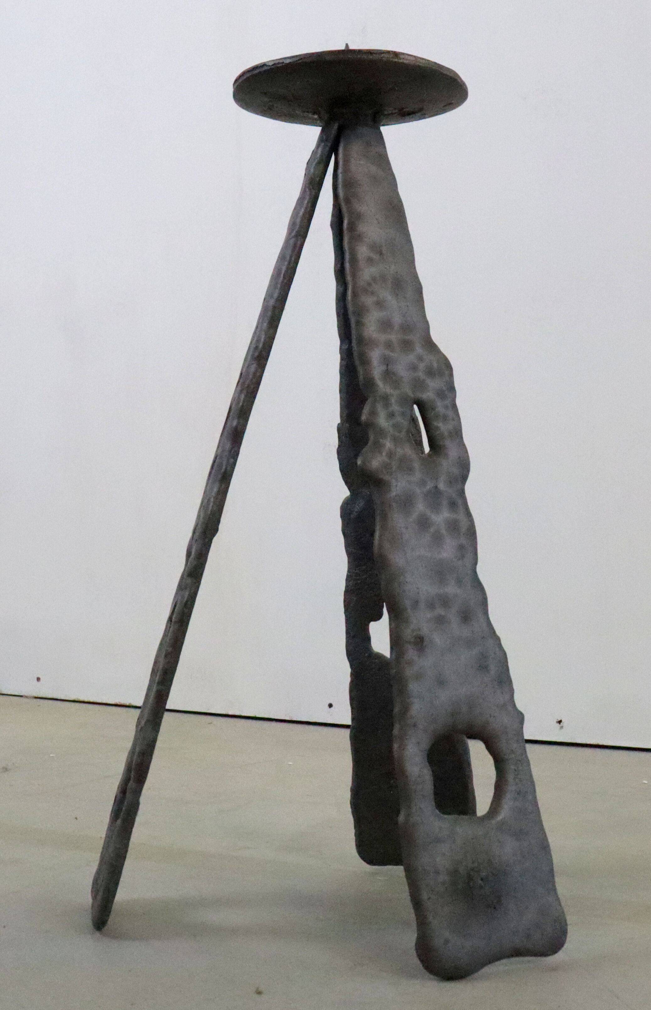 Vintage brutalist floor candlestick