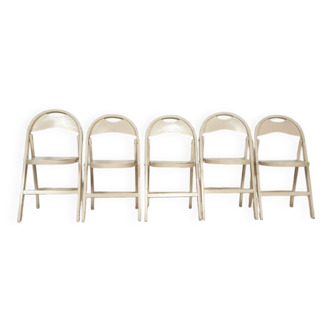Set of 5 folding chairs from the 1930s by Thonet Mundus