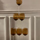 6 amber stemmed glasses