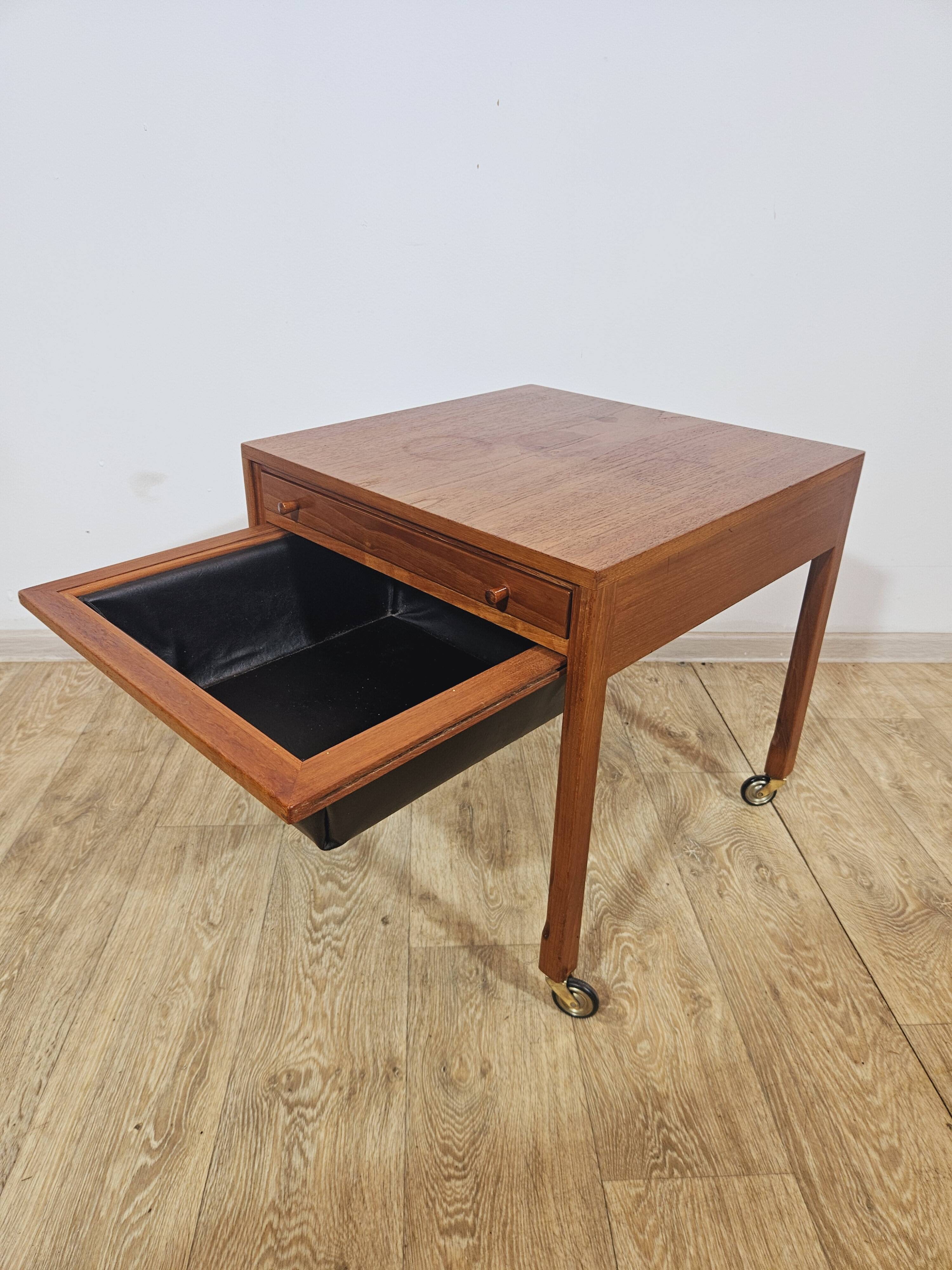 Sewing,Teak, Mid-Century Modern table, Denmark, 1950s/60s.