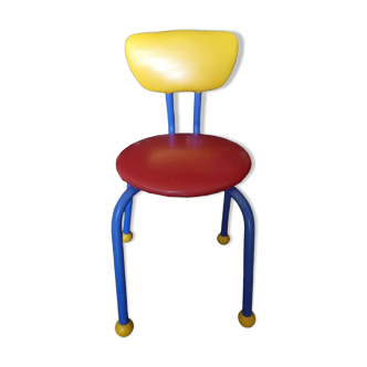 Chaise pour enfant métallique colorée années 1970/1980