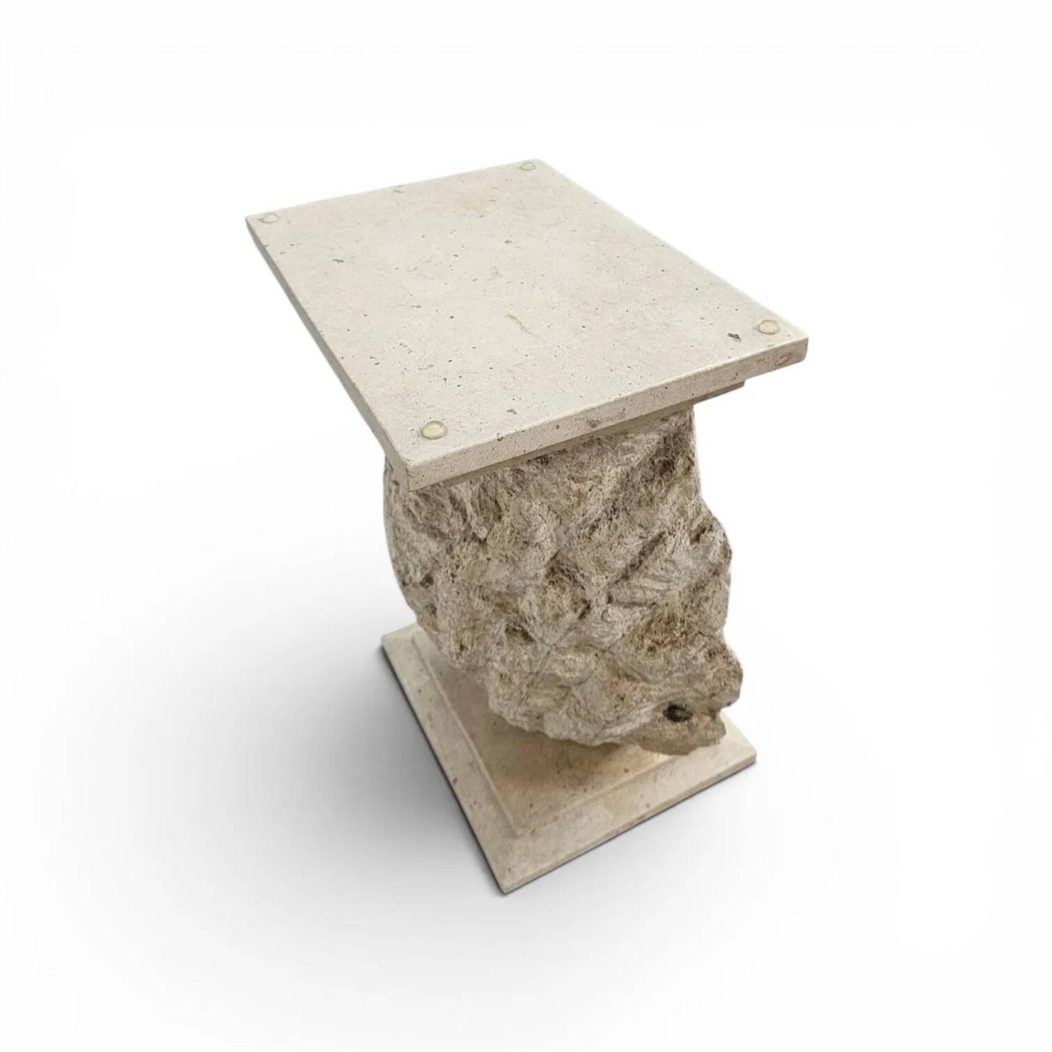 Console ou base de table en forme de coquillage Magnussen Ponte avec plateau en verre d'origine.