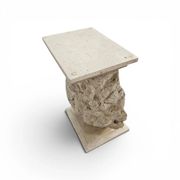 Console ou base de table en forme de coquillage Magnussen Ponte avec plateau en verre d'origine.