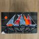 Ceramic coffee table design décor sailboats 1960