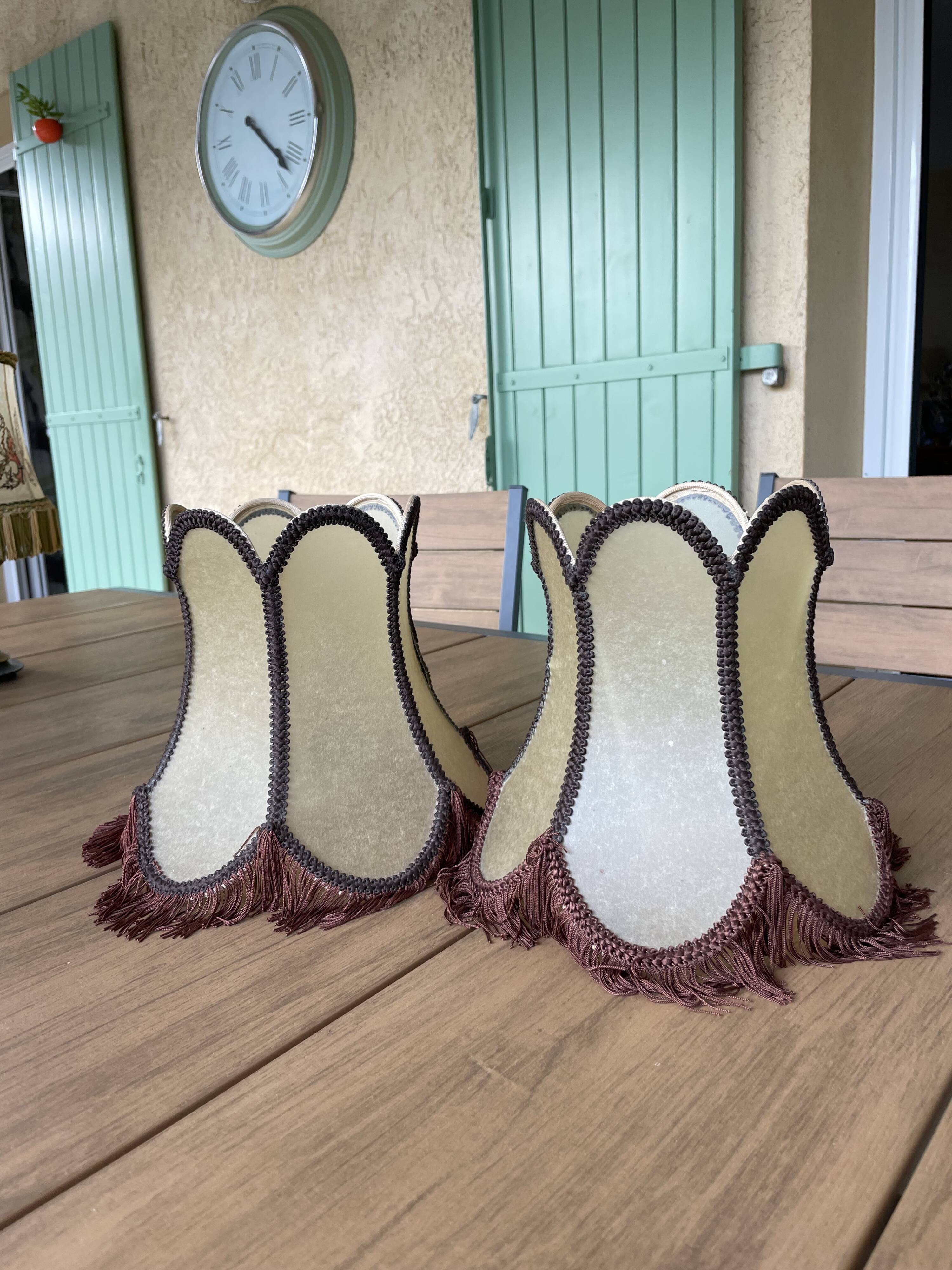 Stretched leather lampshade