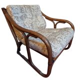 Pair of vintage rattan armchairs  
1960s–1970s