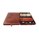 Old vintage leather leather set chess set