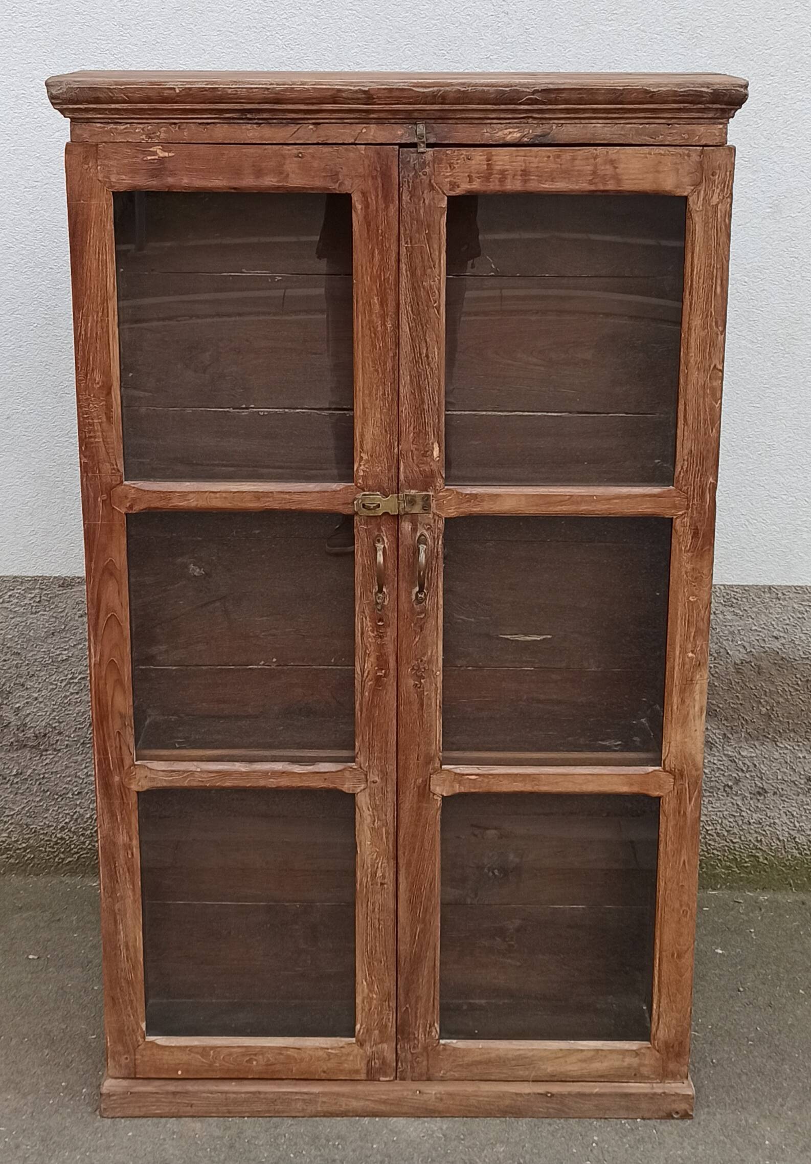 Antique wooden glass cabinet