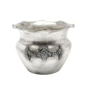 Sugar bowl, Art Nouveau, silver-plated brass, Poland, 1920s