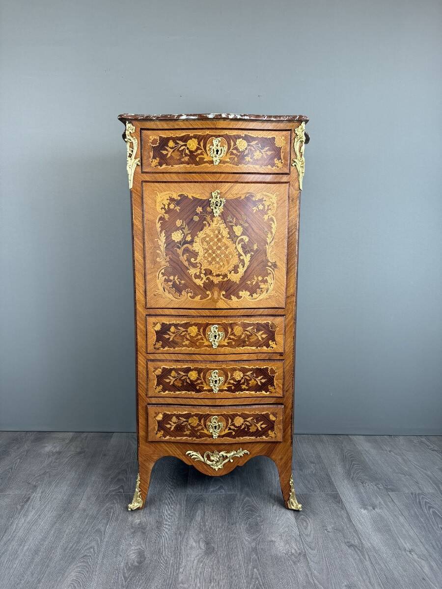 Louis XV marquetry secretary, Napoleon III period