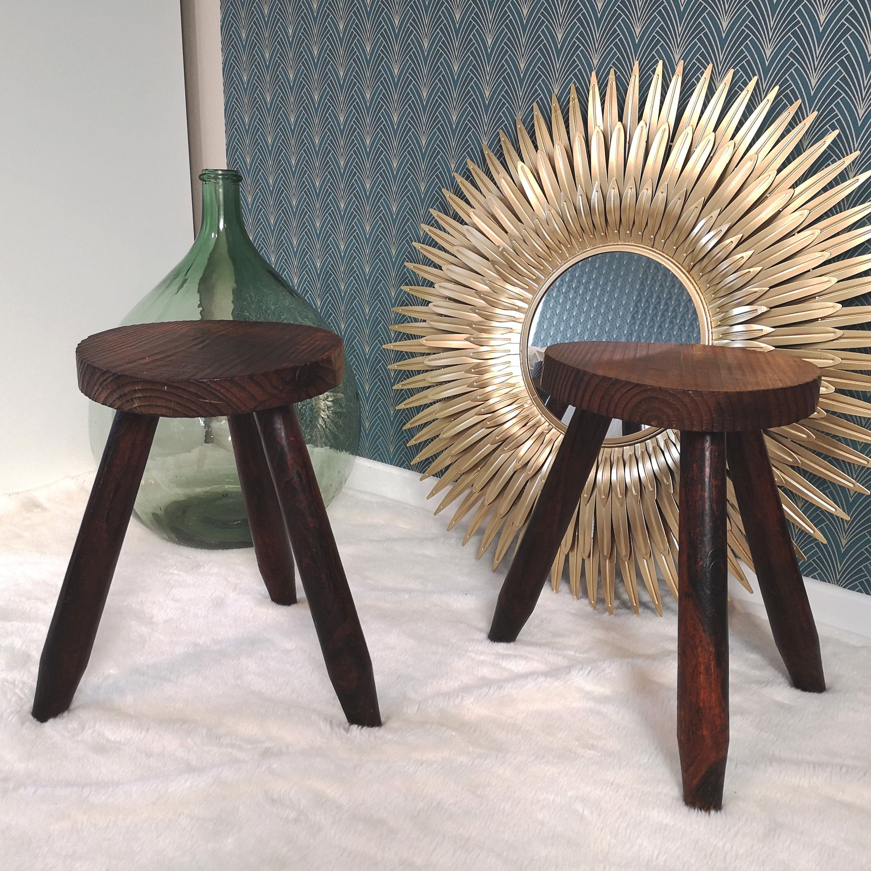 Pair of tripod stools