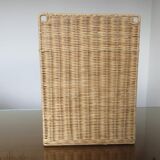 Wall-mounted rattan mail holder 70s
