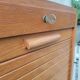Double wooden cabinet with curtains – vintage industrial furniture